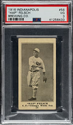 1916 M101-4 Indianapolis Brewing Co. #56 Hap Felsch Rookie ("Black Sox") PSA VG 3 - 1 of 1 - Highest Graded!