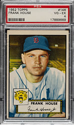 1952 Topps #146 Frank House PSA VG-EX 4 - Rare "Yellow Tigers Logo" Variation