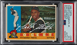 1960 Topps #326 Roberto Clemente PSA EX 5 - Signed by Roberto Clemente Jr. (Son) - GEM MINT 10 Signature