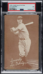 1939-1946 Salutation Exhibits Lou Gehrig PSA POOR 1 - Gehrig's Final Card as a Player