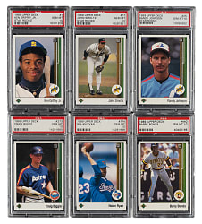 Lot # 12: 1989 Upper Deck PSA GEM MINT 10 Near-Complete Set (765/800) Including #1 Ken Griffey Jr. Rookie and #357 Dale Murphy Reverse Negative