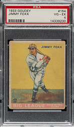 1933 R319 Goudey #154 Jimmy Foxx PSA VG-EX 4