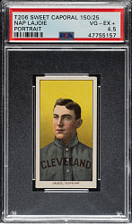 1909-1911 T206 White Border Nap Lajoie Portrait PSA VG-EX+ 4.5