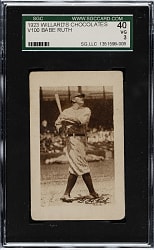 1923 V100 Willard's Chocolate Babe Ruth SGC VG 40