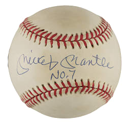 Mickey Mantle Single-Signed Baseball with "NO. 7" Inscription - Upper Deck
