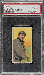 1909-1911 T206 White Border Ty Cobb Bat On Shoulder PSA EX 5