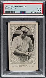 Newly Discovered 1922 Olsen Games Co. Babe Ruth PSA EX+ 5.5 - Highest Graded!