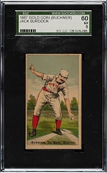 1887 N284 Buchner Gold Coin Jack Burdock SGC EX 60 - 1 of 2 - Highest Graded!