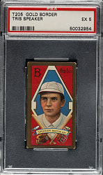 1911 T205 Gold Border Tris Speaker PSA EX 5