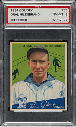 1934 R320 Goudey #38 Oral Hildebrand PSA NM-MT 8
