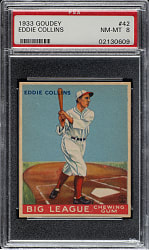 1933 R319 Goudey #42 Eddie Collins PSA NM-MT 8 - Highest Graded!