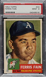 1953 Topps #24 Ferris Fain PSA MINT 9 - Highest Graded!