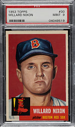 1953 Topps #30 Willard Nixon PSA MINT 9 - Highest Graded!