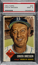 1953 Topps #50 Chuck Dressen PSA MINT 9 - Highest Graded!