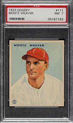 1933 R319 Goudey #111 Monte Weaver PSA NM 7