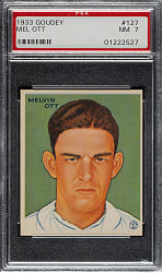 1933 R319 Goudey #127 Mel Ott PSA NM 7
