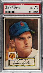 1952 Topps #25 Johnny Groth PSA NM-MT 8