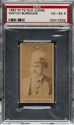 1887 N172 Old Judge "Watch" Burnham Portrait with Bowler Hat PSA VG-EX 4