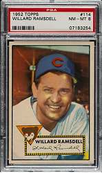 1952 Topps #114 Willard Ramsdell PSA NM-MT 8