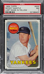 1969 Topps #500 Mickey Mantle PSA NM 7