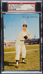1953-1955 Dormand Postcard Mickey Mantle Batting PSA NM 7