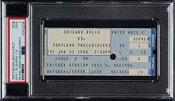 January 22, 1985 Chicago Bulls (vs. Portland Trail Blazers) Ticket Stub PSA GOOD 2 - Michael Jordan Rookie Season (29 Points) and Game #42!