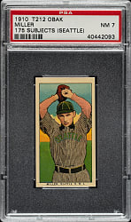 1910 T212 Obak Cigarettes Lefty Miller PSA NM 7 - 1 of 1 - Highest Graded!