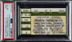 2001 NLDS Game 2 Arizona Diamondbacks (vs. St. Louis Cardinals) Ticket Stub PSA NM-MT 8 - Albert Pujols First Career Postseason Home Run - 1 of 1 - Highest Graded!