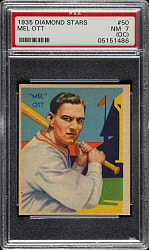 1934-1936 R327 Diamond Stars #50 Mel Ott PSA NM 7 (OC)