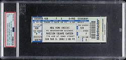 March 9, 2003 New York Knicks (vs. Washington Wizards) Full Ticket PSA EX 5 - Michael Jordan Last Game in New York and 39 Points