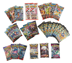 2021 to 2024 Pokemon Factory-Sealed Unopened Booster Pack Collection (29 Packs)