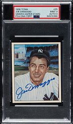 Signed 1986 TCMA Robert Stephen Simon's Super Star #25 Joe DiMaggio PSA MINT 9 with MINT 9 Signature