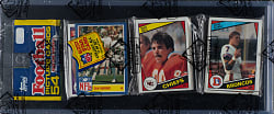 1984 Topps Football Unopened Rack Pack - John Elway Rookie and Dan Marino Glossy Rookie on Top - BBCE