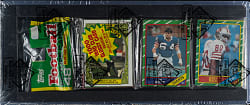 1986 Topps Football Unopened Rack Pack - Jerry Rice Rookie on Top and Dwight Clark on Back - BBCE