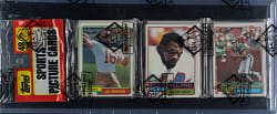 1981 Topps Football Unopened Rack Pack - Joe Montana Rookie on Top and Dan Fouts Super Action on Back - BBCE