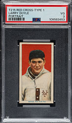 1910-1912 T215 Red Cross Tobacco (Type 2) Larry Doyle Portrait PSA VG 3 - The Only PSA-Graded Example!