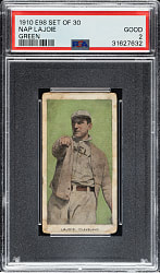 1910 E98 Anonymous "Set of 30" Nap Lajoie PSA GOOD 2 - Green Background