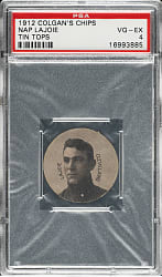 1912-1913 E270-2 Colgan's Chips "Tin Tops" Nap Lajoie PSA VG-EX 4 - The ONLY PSA-Graded Example!