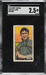 1909-1911 T206 White Border Nap Lajoie with Bat SGC GOOD+ 2.5