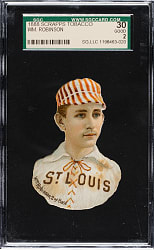 1888 H. D. Smith & Company Baseball Gum Card Die-Cuts William "Yank" Robinson SGC GOOD 30