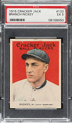 1915 E145 Cracker Jack #133 Branch Rickey PSA EX 5
