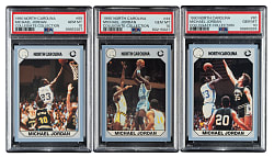 1990 North Carolina Collegiate Collection Basketball Michael Jordan PSA GEM MINT 10 Trio