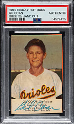 1954 Esskay Hot Dogs Orioles Gil Coan PSA Authentic