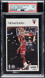 1986-1987 Sports Illustrated Poster Test Stickers Basketball #4465 Michael Jordan PSA MINT 9 - Highest Graded!