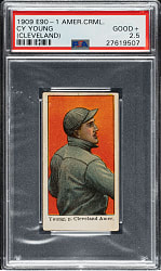 1909-1911 E90-1 American Caramel Cy Young Cleveland PSA GOOD+ 2.5
