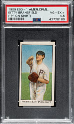 1909-1911 E90-1 American Caramel Kitty Bransfield "P" on Shirt PSA VG-EX+ 4.5