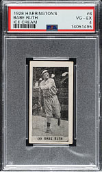 1928 F50 Harrington's Ice Cream #6 Babe Ruth PSA VG-EX 4