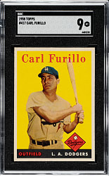 1958 Topps #417 Carl Furillo SGC MINT 9 - 1 of 3 - Highest Graded!