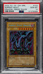 2002 Yu-Gi-Oh! Magic Ruler #103 Serpent Night Dragon Secret Rare Holographic PSA GEM MINT 10