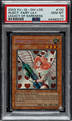 2003 Yu-Gi-Oh! Legacy of Darkness #100 Injection Fairy Lily Secret Rare Holographic PSA GEM MINT 10